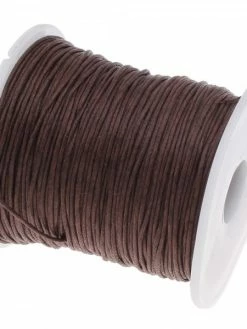 Perlesmania 160428090701 PAX 1 Bobine D'environ 70m De Fil En Coton Ciré 1mm Marron 2X8106 NO11