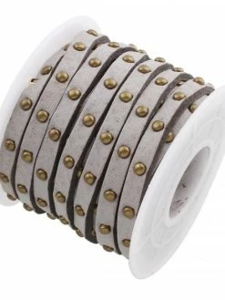 Perlesmania 171228183509 Lot De 1m De Cordon Simili Cuir Clouté Rivet Bronze 5 Par 3MM Couleur 7