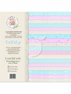 18 Papiers Fantaisis 30.5 X 30.5 Cm Lemon Craft LULLABY