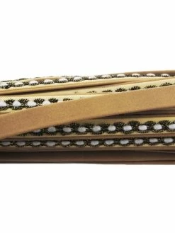 Czech Beads Exclusive 1M 3.3 Ft De 1,1 Mètres De Neige En Or Blanc-Noir-Brun-Plat Cordon En Cuir Faux PU Dentelle De Perle