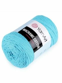 Czech Beads Exclusive 1pc 29 (763) Bleu Azur Du Fil à Tricoter Macramé De Coton 250g, Le Fil à La Main, Fil De Coton, Croc