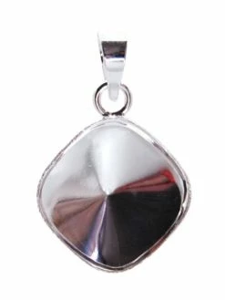 Czech Beads Exclusive 1pc 4470 Coussin Carré De 12mm En Argent Sterling 925 Pendentif Paramètres De SWAROVSKI De La Colle