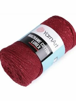Czech Beads Exclusive 1pc (739) La Lumière De Vin Rouge Du Fil à Tricoter Macramé De Coton Lurex 250g, Fil De Coton, Croch