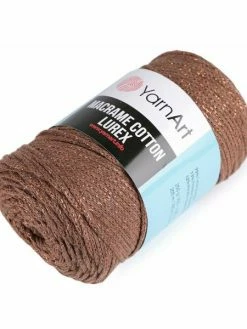 Czech Beads Exclusive 1pc (742) Brun Clair à Tricoter Macramé De Coton Lurex 250g, Fil De Coton, Crochet De Coton, Corde D