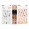 Rico Design 2 Planches De Stickers Gel + 9 Tampons Bois Avec Encreur Fleurs