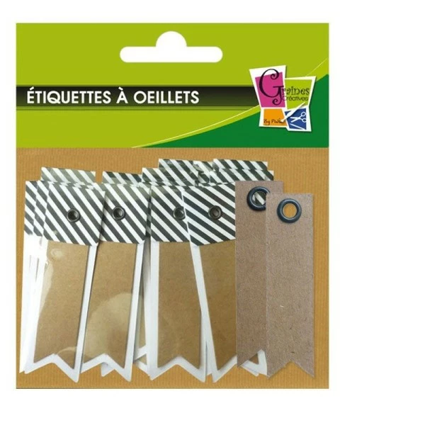 Graine Créative 20 étiquettes Kraft Rayées Fanion + 20 étiquettes Kraft Fanion 1 Graine Créative 20 étiquettes Kraft Rayées Fanion + 20 étiquettes Kraft Fanion