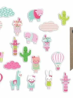 AUCUNE 20 Formes Découpées Joséphine + 20 étiquettes Kraft Fanion