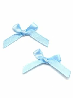 La Cuisine Des Perles 20 Petits Noeuds En Ruban De 7mm Satiné Bleu Ciel