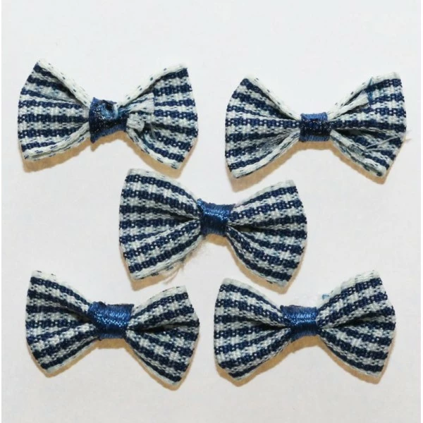 Tricot Créations 20 X Noeuds En Ruban Vichy Petits Carreaux : Blue - 2373 1 Tricot Créations 20 X Noeuds En Ruban Vichy Petits Carreaux : Blue - 2373