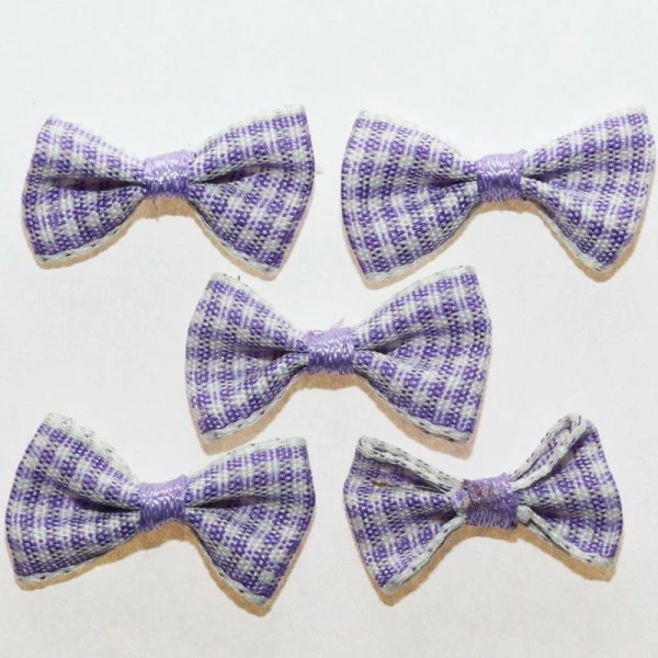 Tricot Créations 20 X Noeuds En Ruban Vichy Petits Carreaux : Violet - 2377 1 Tricot Créations 20 X Noeuds En Ruban Vichy Petits Carreaux : Violet - 2377