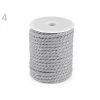 Czech Beads Exclusive 20m 4 Gris Torsadé Cordon En Coton / Corde De 8mm, Macramé Fil, Cordon Macrame, Cordon De La Décorat