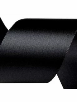 Czech Beads Exclusive 20m 900 Noir Double Face Satin Ruban Largeur 50 Mm, Rubans - Unique De La Couleur, De La Mercerie