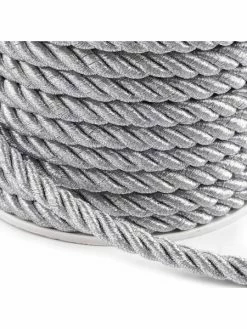 Czech Beads Exclusive 20m Argent Torsadé Cordon Ø7mm, Les Cordons Des Stores Et Des Chaînes, Mercerie,