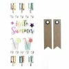 Graine Créative 22 Stickers 3D Hello Summer + 20 étiquettes Kraft Fanion
