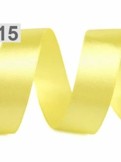 Czech Beads Exclusive 22,5 M Vibrant Jaune Ruban De Satin Largeur 25 Mm, Simple Face, Rubans - Unique De La Couleur, De La