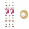 AUCUNE 23 Stickers 3D Licorne + Masking Tape Doré à Paillettes 5 M