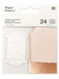 Rico Design 24 Étiquettes À Suspendre Dorées & Rose