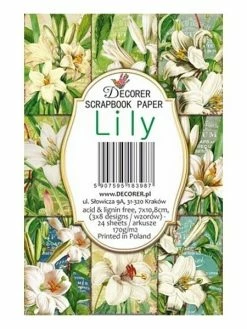 24 Mini Papiers Fantaisis Image 7 X 10,8 Cm DECORER LILY