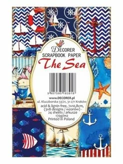24 Mini Papiers Fantaisis Image 7 X 10,8 Cm DECORER THE SEA