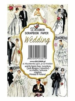 24 Mini Papiers Fantaisis Image 7 X 10,8 Cm DECORER WEDDING