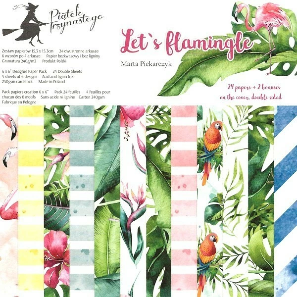 24 Papiers Imprimés Scrapbooking 15 X 15 Cm PIATEK LET’S FLAMINGLE 1 24 Papiers Imprimés Scrapbooking 15 X 15 Cm PIATEK LET’S FLAMINGLE