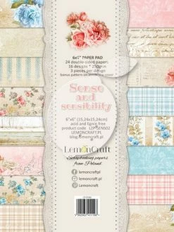 LEMON CRAFT 24 Papiers Scrapbooking 15 X 15 Cm LemonCraft SENCE AND SENSIBILITY