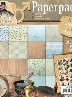 24 Papiers Scrapbooking 15,2 X 15,2 Cm Album Faire Part Carte Amy Design IT’S A MAN’ WORLD
