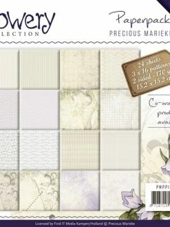 PRECIOUS MARIEKE 24 Papiers Scrapbooking 15,2 X 15,2 Cm Album Faire Part Carte Precious Martieke FLOWERY