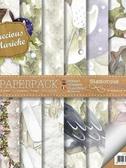 PRECIOUS MARIEKE 24 Papiers Scrapbooking 15,2 X 15,2 Cm Album Faire Part Carte Precious Martieke GLAMOROUS CHRISTMAS