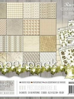 PRECIOUS MARIEKE 24 Papiers Scrapbooking 15,2 X 15,2 Cm Album Faire Part Carte Precious Martieke RUSTIC CHRISTMAS