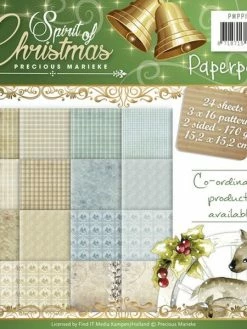 PRECIOUS MARIEKE 24 Papiers Scrapbooking 15,2 X 15,2 Cm Album Faire Part Carte Precious Martieke SPIRIT OF CHRISTMAS