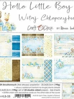 CRAFT O CLOCK 24 Papiers Scrapbooking 20 X 20 Cm Craft O Clock HELLO LITTLE BOY