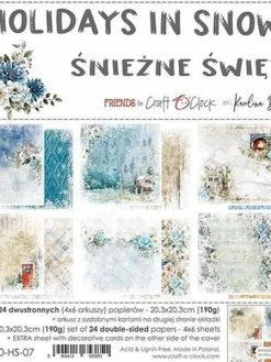 CRAFT O CLOCK 24 Papiers Scrapbooking 20 X 20 Cm Craft O Clock HOLIDAYS IN SNOW