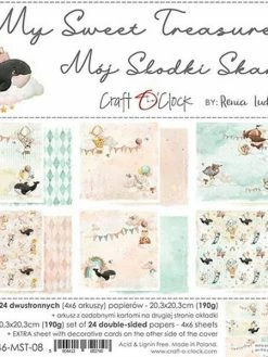 CRAFT O CLOCK 24 Papiers Scrapbooking 20 X 20 Cm Craft O Clock MY SWEET TREASURE