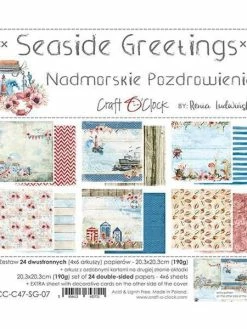 CRAFT O CLOCK 24 Papiers Scrapbooking 20 X 20 Cm Craft O Clock SEASIDE GREETINGS