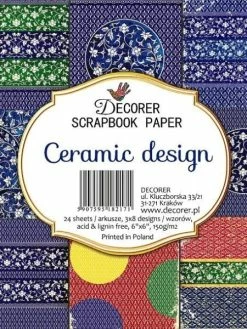24 Papiers Scrapbooking Fantaisis 15.2 X 15.2 Cm DECORER CERAMIC DESIGN