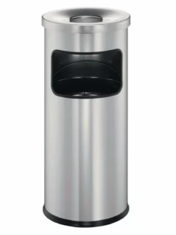 Durable Poubelles Avec Cendrier 19 L, Argenté - Poubelle