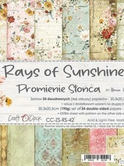CRAFT O CLOCK 24papiers Scrapbooking 20 X 20 Cm Craft O Clock RAYS OF SUNSHINE