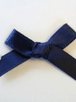 Tricot Créations 25 X Noeud En Ruban Satin 7mm : Bleu Marine - 02358
