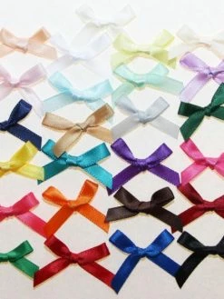 Tricot Créations 25 X Noeud En Ruban Satin 7mm : Couleurs Mixte - 02345