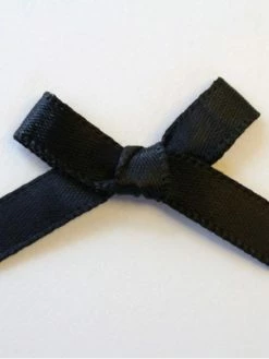 Tricot Créations 25 X Noeud En Ruban Satin 7mm : Noir - 02346