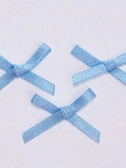 Tricot Créations 25 X Noeuds En Ruban Satin 3mm - Couleur Bleu - 2313