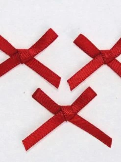 Tricot Créations 25 X Noeuds En Ruban Satin 3mm - Couleur Rouge - 2318