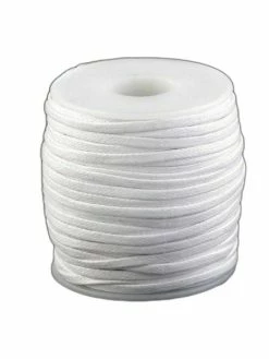 Czech Beads Exclusive 25m 1 Blanc Plat Coton Ciré Cordon Largeur 4 Mm, Cordon Tresse, Cordon D'Artisanat, Corde, Cordon, B
