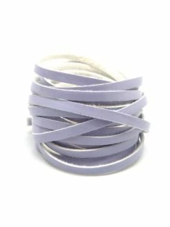 La Cuisine Des Perles 2,5m Lanière Cuir Synthétique Effet Vernis 3mm De Couleur Parme Clair Brillant