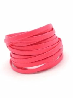 La Cuisine Des Perles 2,5m Lanière Simili Cuir 4mm De Couleur Rose Fluo