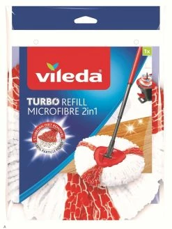 Vileda Tête De Rechange Pour Balai éponge EasyWring And Clean Rouge/Blanc - Accessoires Essuie-pieds