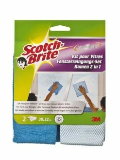 Chiffon à Vitre Scotch-Brite Set Microfibre, 2 Pièces - Chiffon De Nettoyage