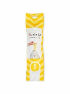 Brabantia Sac à Ordures Ménagères PerfectFit 3 L, 20 Pièce/s - Sacs Poubelle