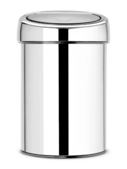 Brabantia Poubelle Touch Boîte à Boutons 3 L, Acier Brillant - Poubelle Tactile